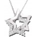 N872 Rb Forever Gold or Silver Crystal Double Star Necklace Bulk No Box 1020047-Silver